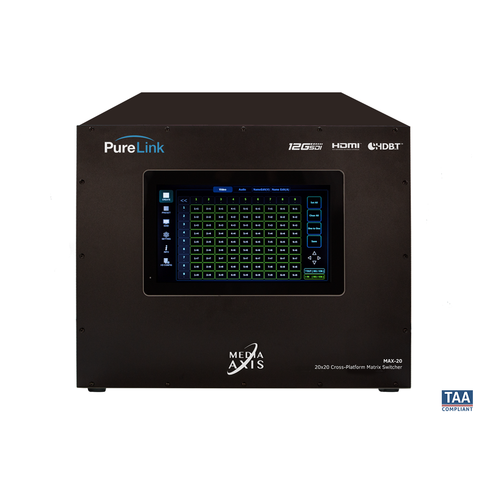 20x20 Media Axis™ Matrix Switcher Frame - PureLink AV