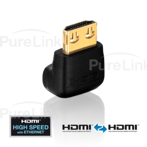 PureInstall HDMI Male to HDMI Female 90 degree  Adapter with TotalWire Technology