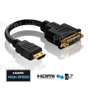 PureInstall HDMI Male to DVI Female Port Saver Adapter with TotalWire Technology
